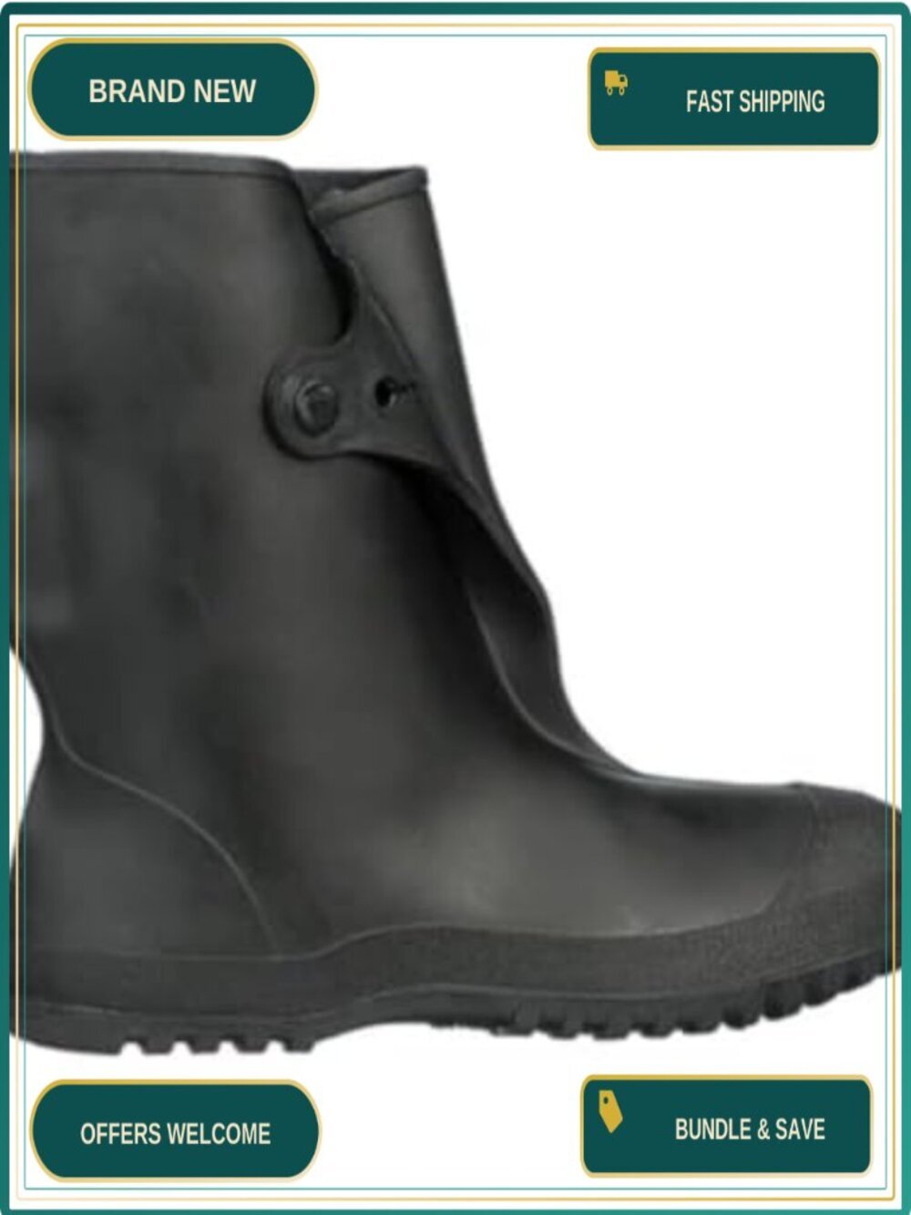 Waterproof Rubber Overshoes Workbrutes Slip-On Rain Boot Shoe Cover